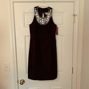 Merona Sleeveless Brown Dress with Beaded Bodice 6